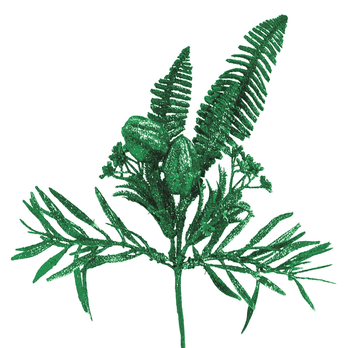 Follaje Navideño Brillante, Color Verde