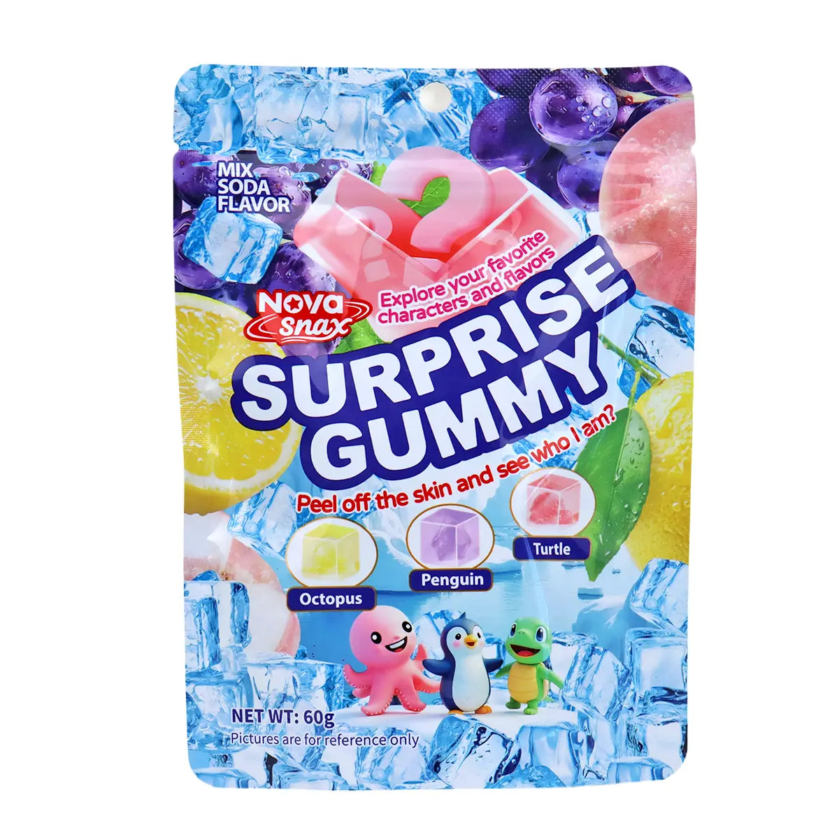 Gomitas Pelables Sorpresa, Sabor Mix Soda, 60 g