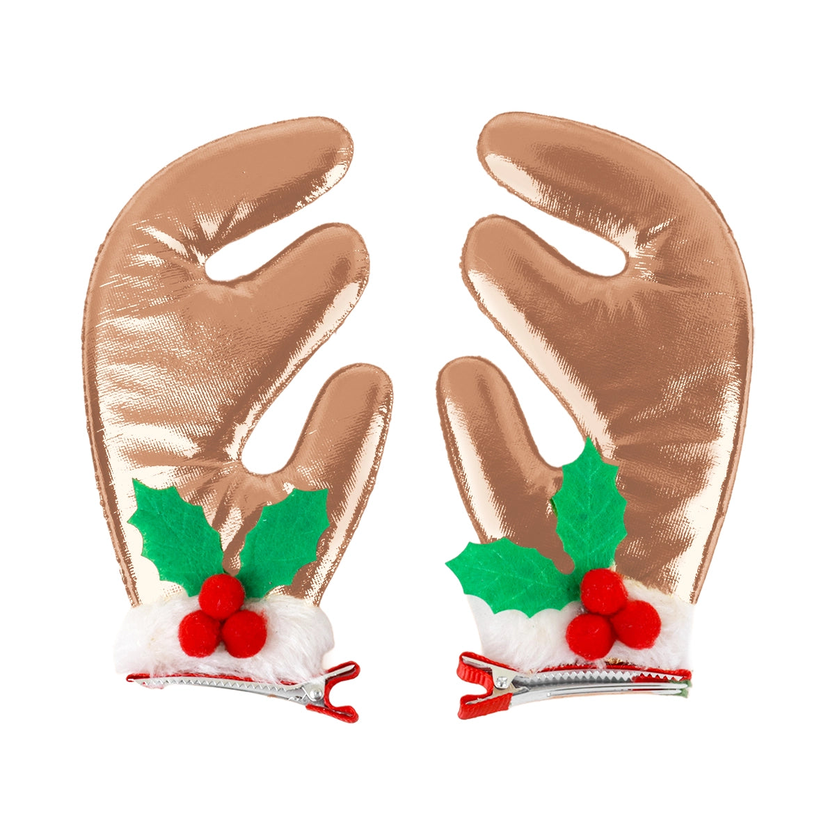 Broches de Cabello Navideños, Cuernos Reno