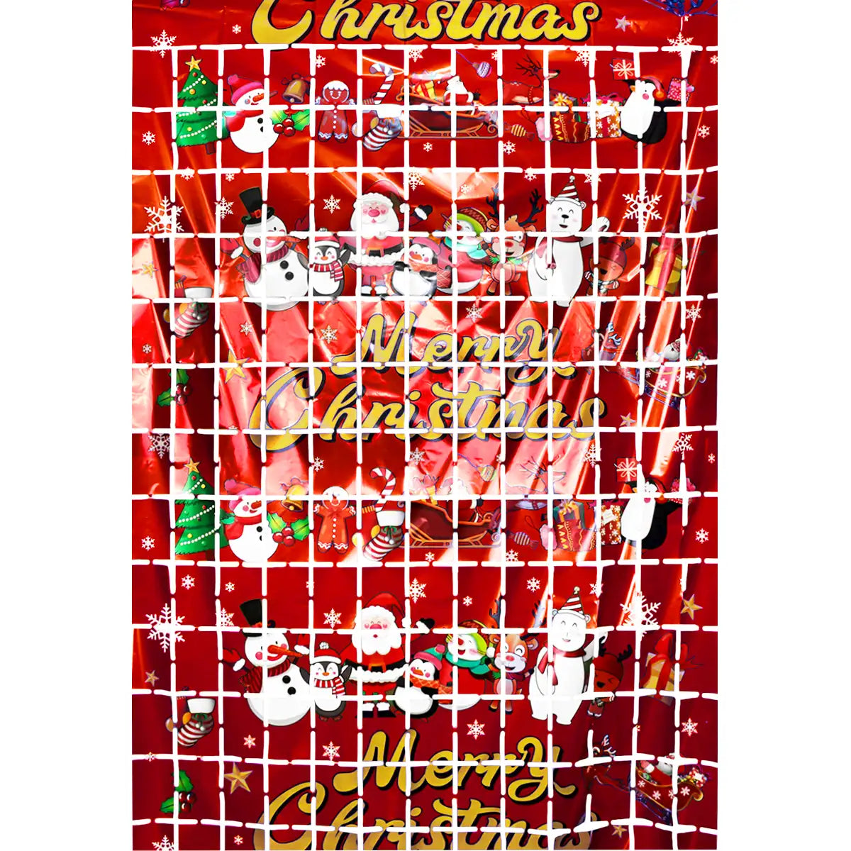 Cortina Metálica Navideña, Color Rojo