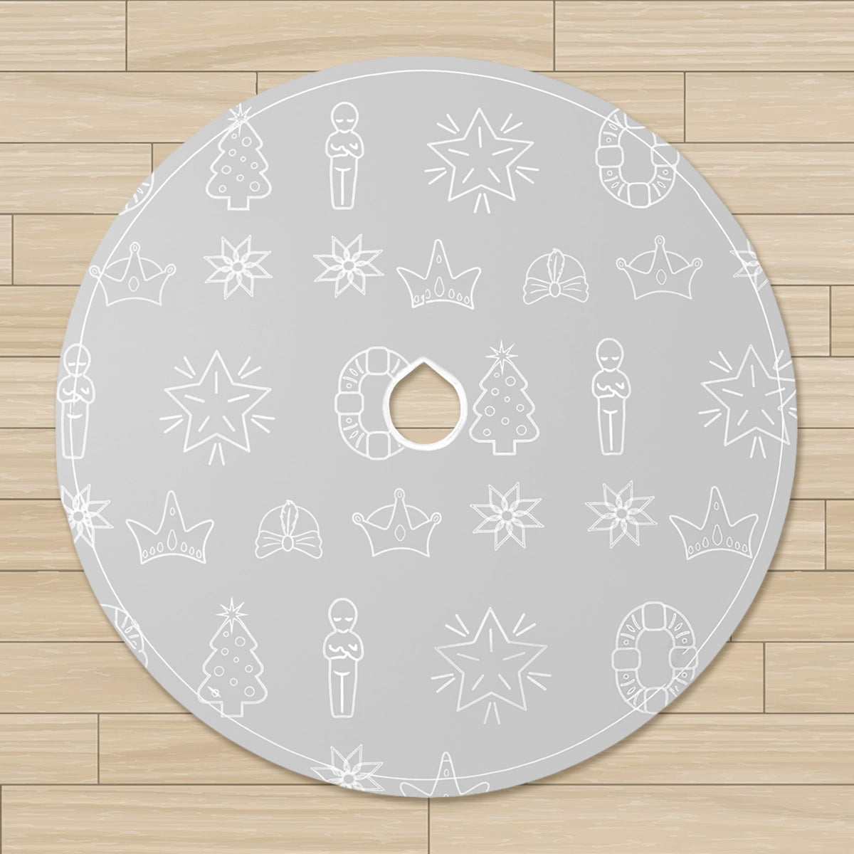 Pie de Árbol, Diseño Navideño, Color Gris