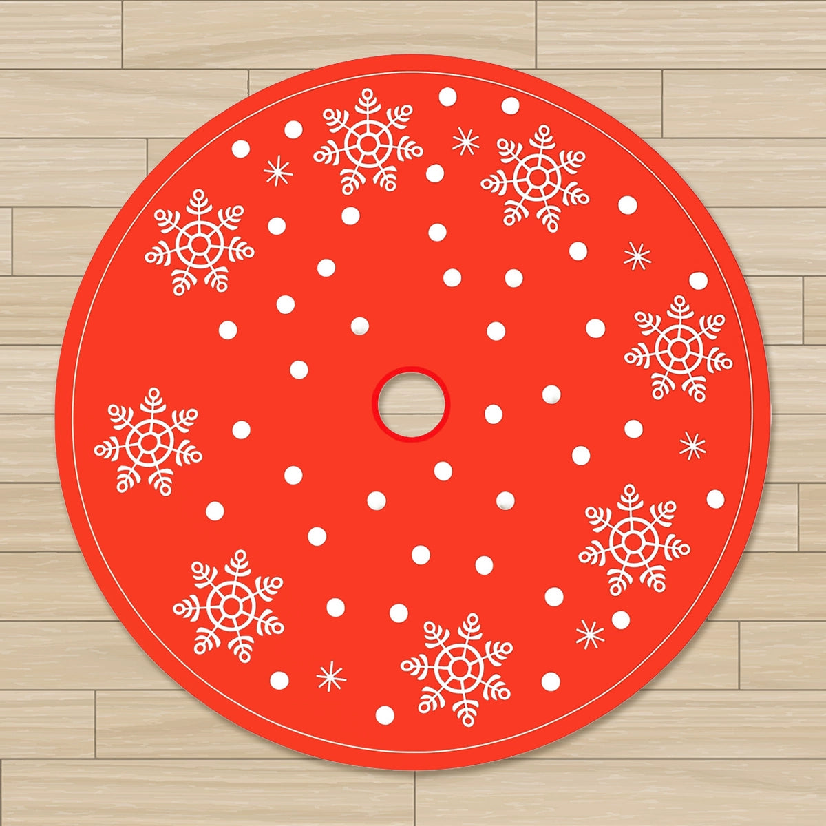 Pie de Árbol, Diseño Navideño, Color Rojo