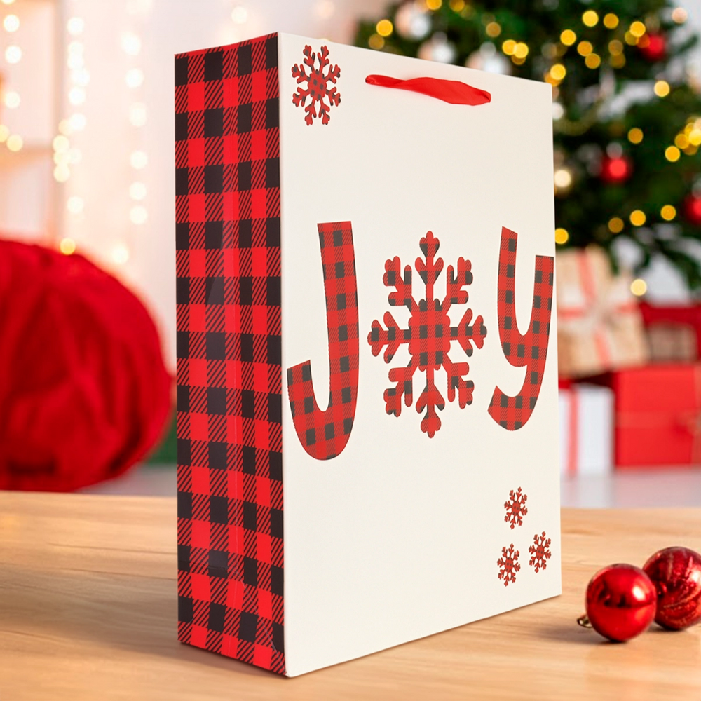 Bolsa de Regalo Navideña, Joy, Copo de Nieve