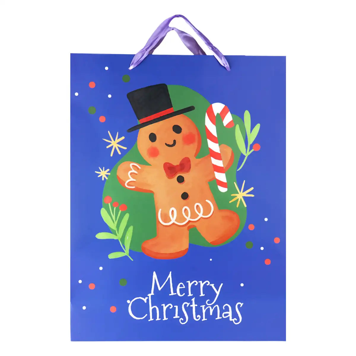 Bolsa de Regalo Navideña, Merry Christmas, Color Azul