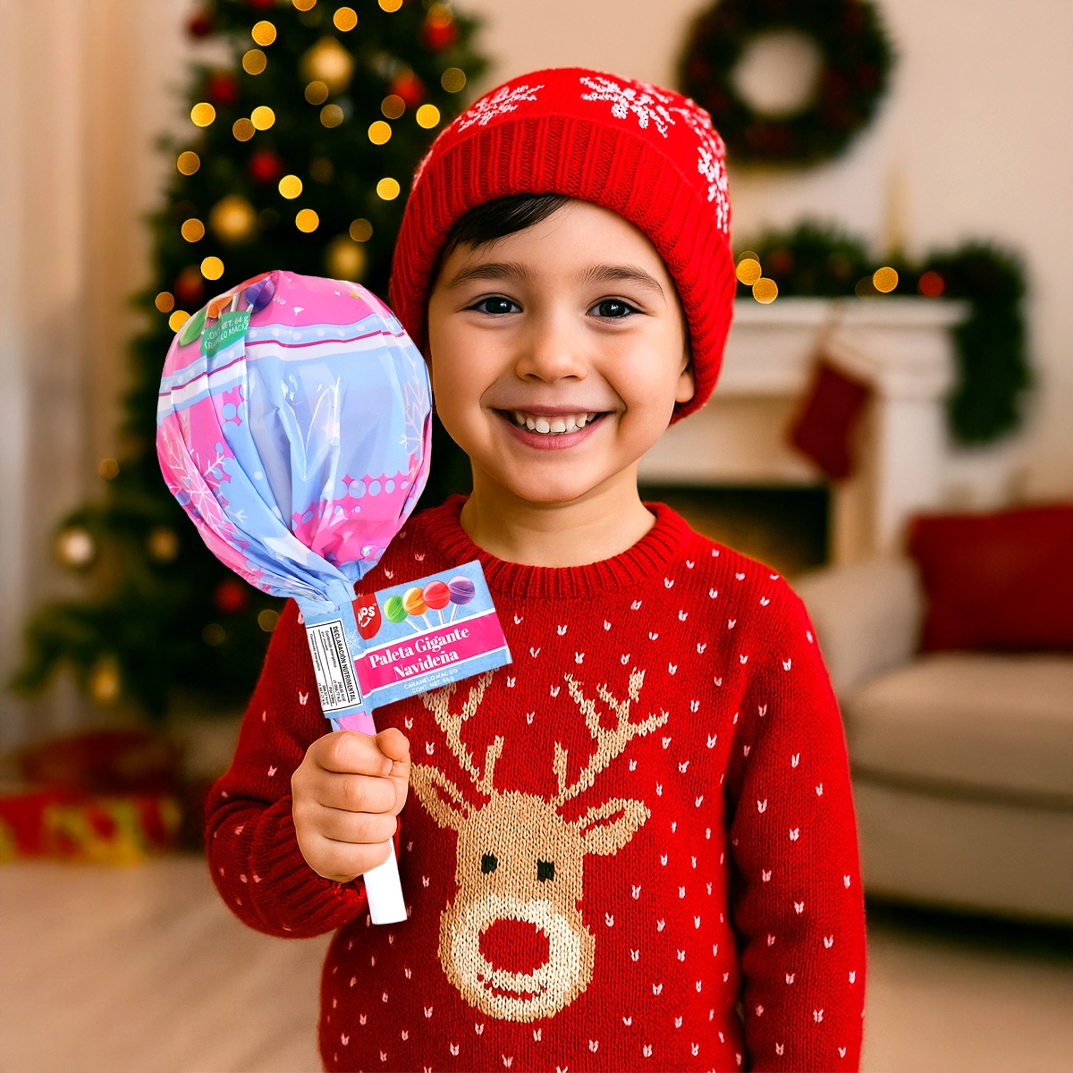 Paleta Jumbo Navideña, 64 g