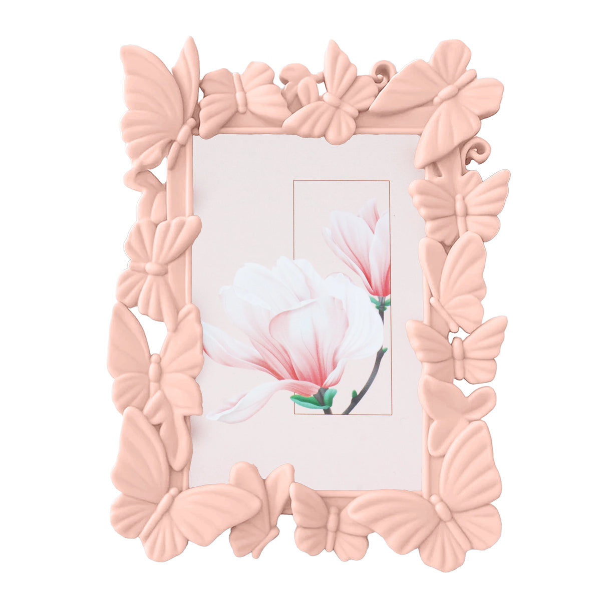 Portarretrato, Diseño Mariposas, Color Rosa, 10x15cm