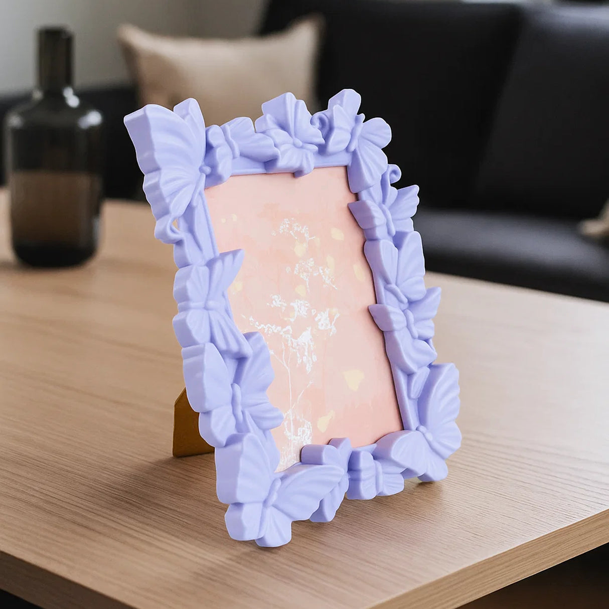 Portarretrato, Diseño Mariposas, Color Lila, 10x15cm