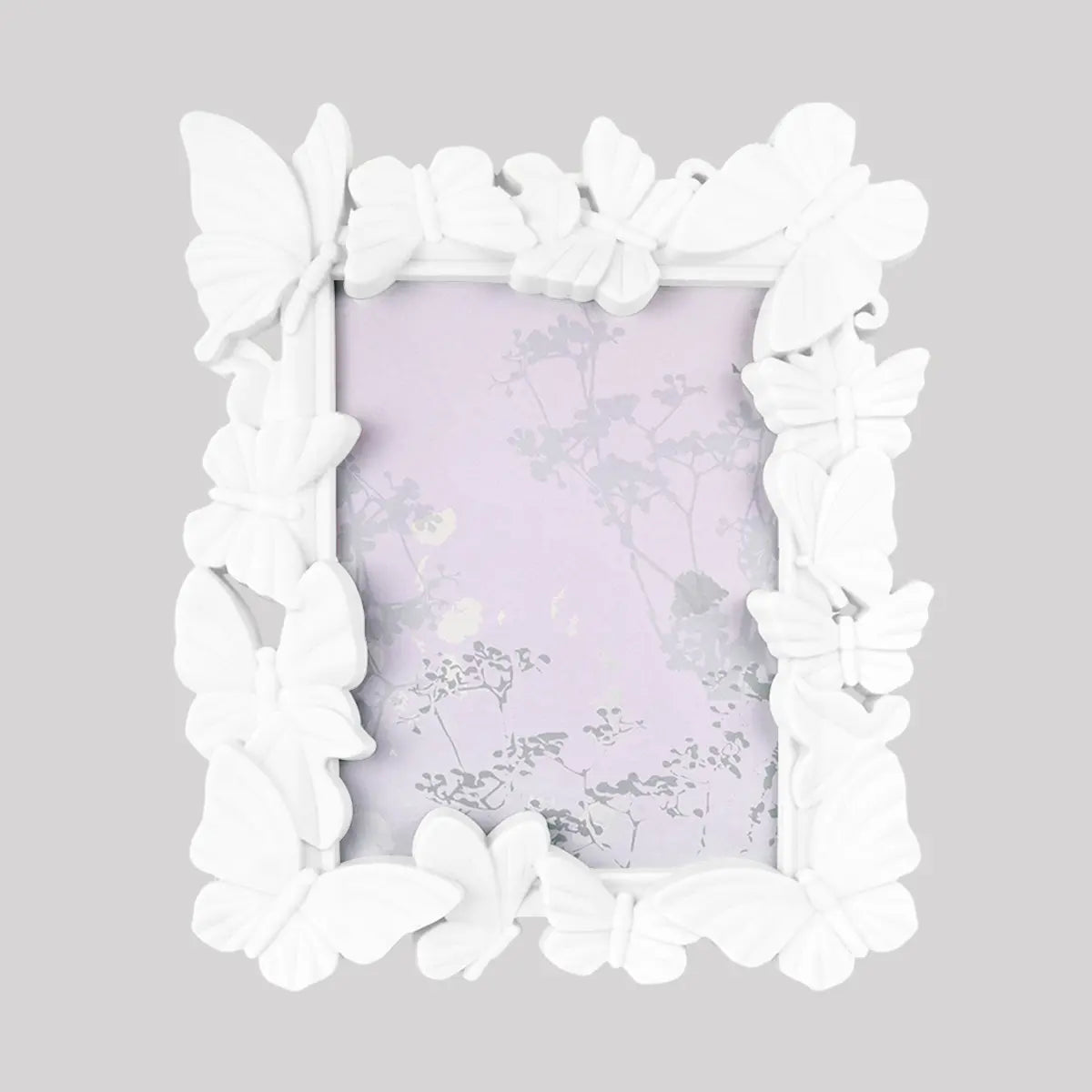 Portarretrato, Diseño Mariposas, Color Blanco