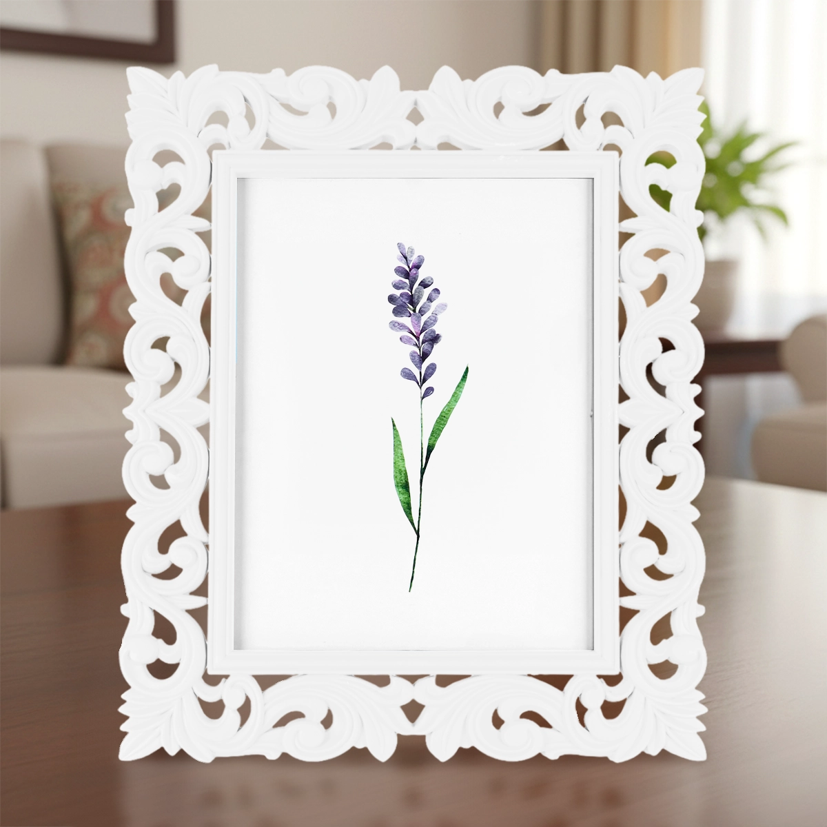 Portarretrato, Diseño Elegante, Color Blanco, 12x17 cm