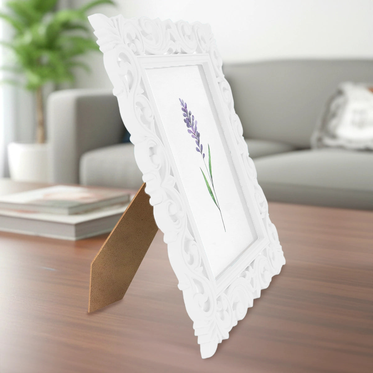 Portarretrato, Diseño Elegante, Color Blanco, 12x17 cm