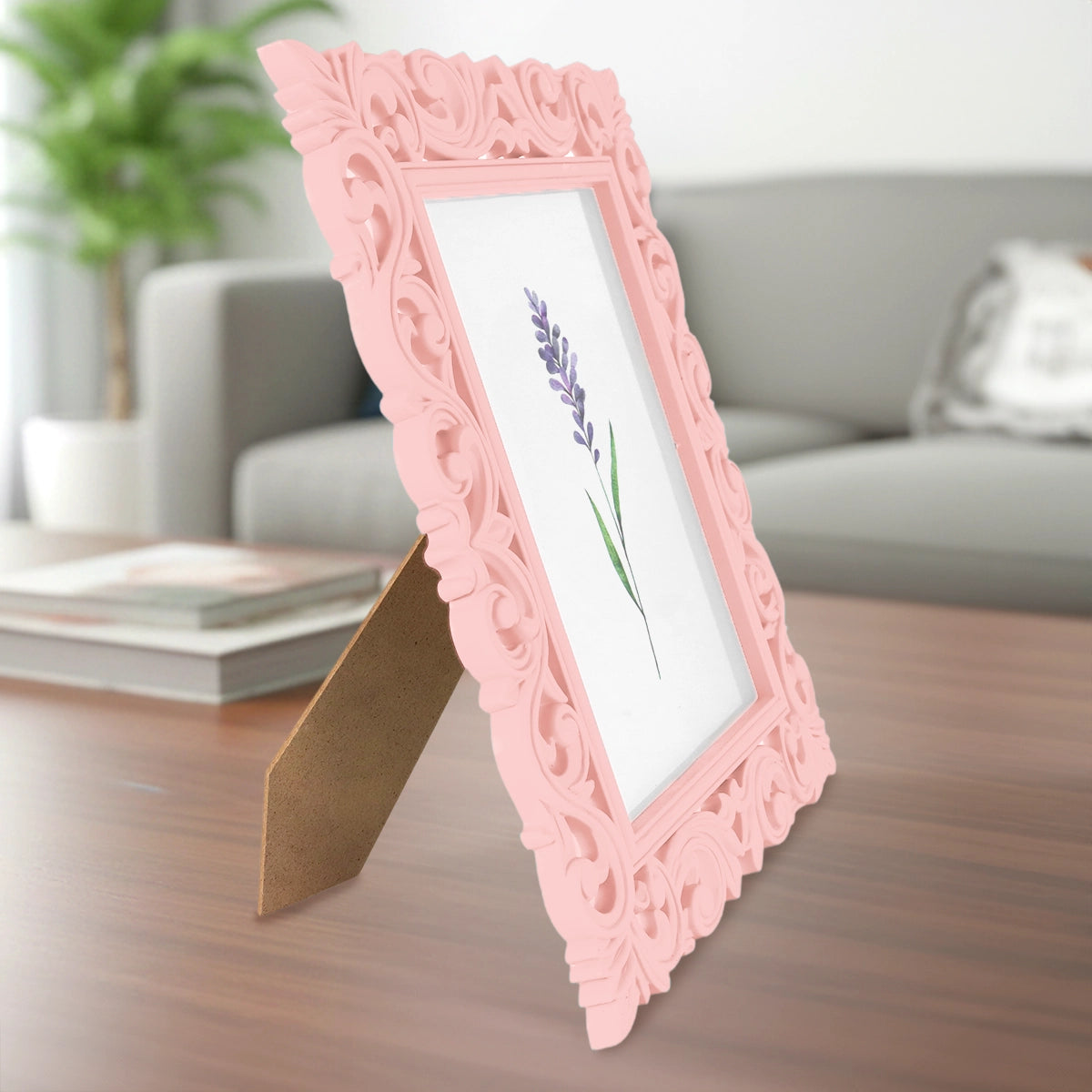 Portarretrato, Diseño Elegante, Color Rosa, 12x17 cm