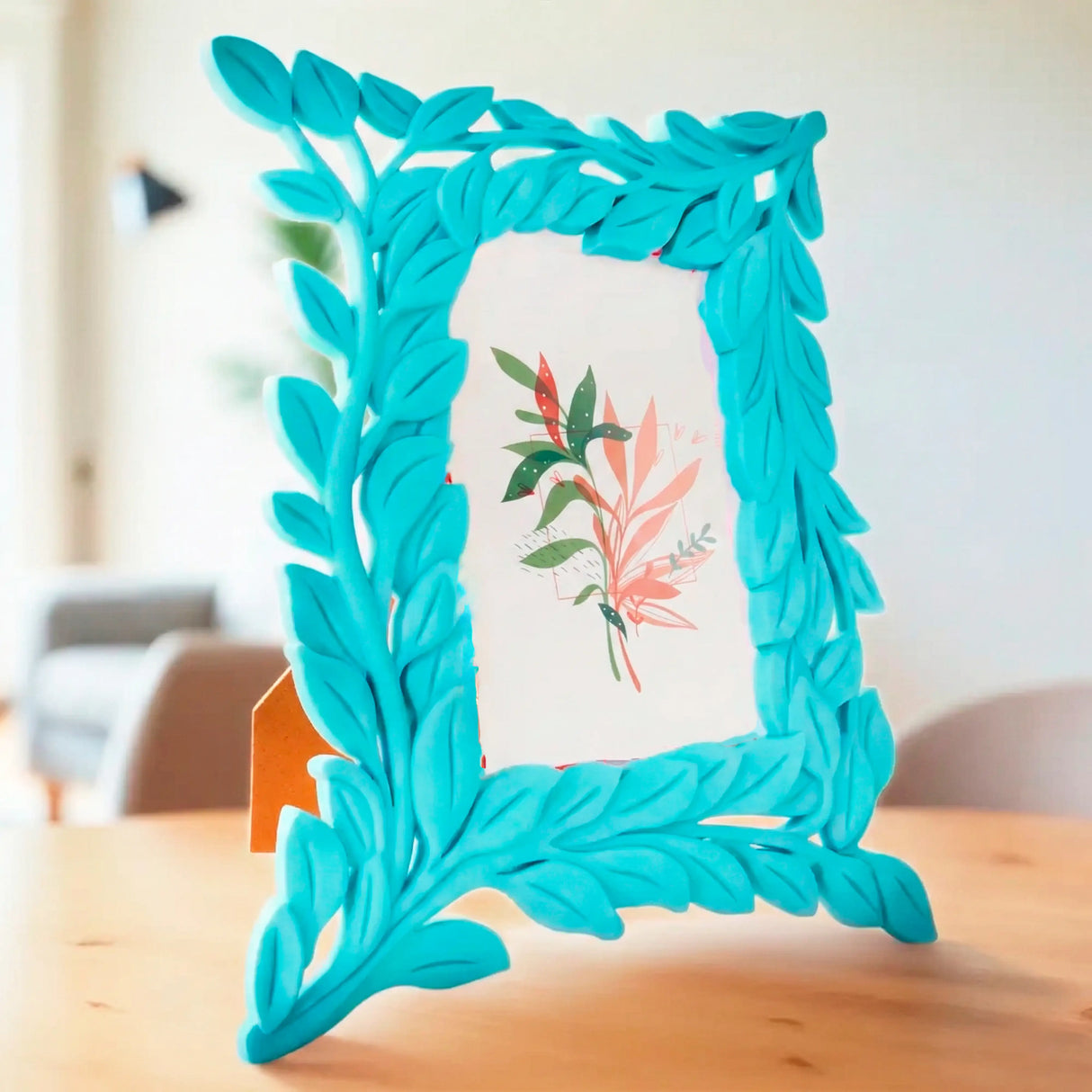 Portarretrato Hojas, Color Menta