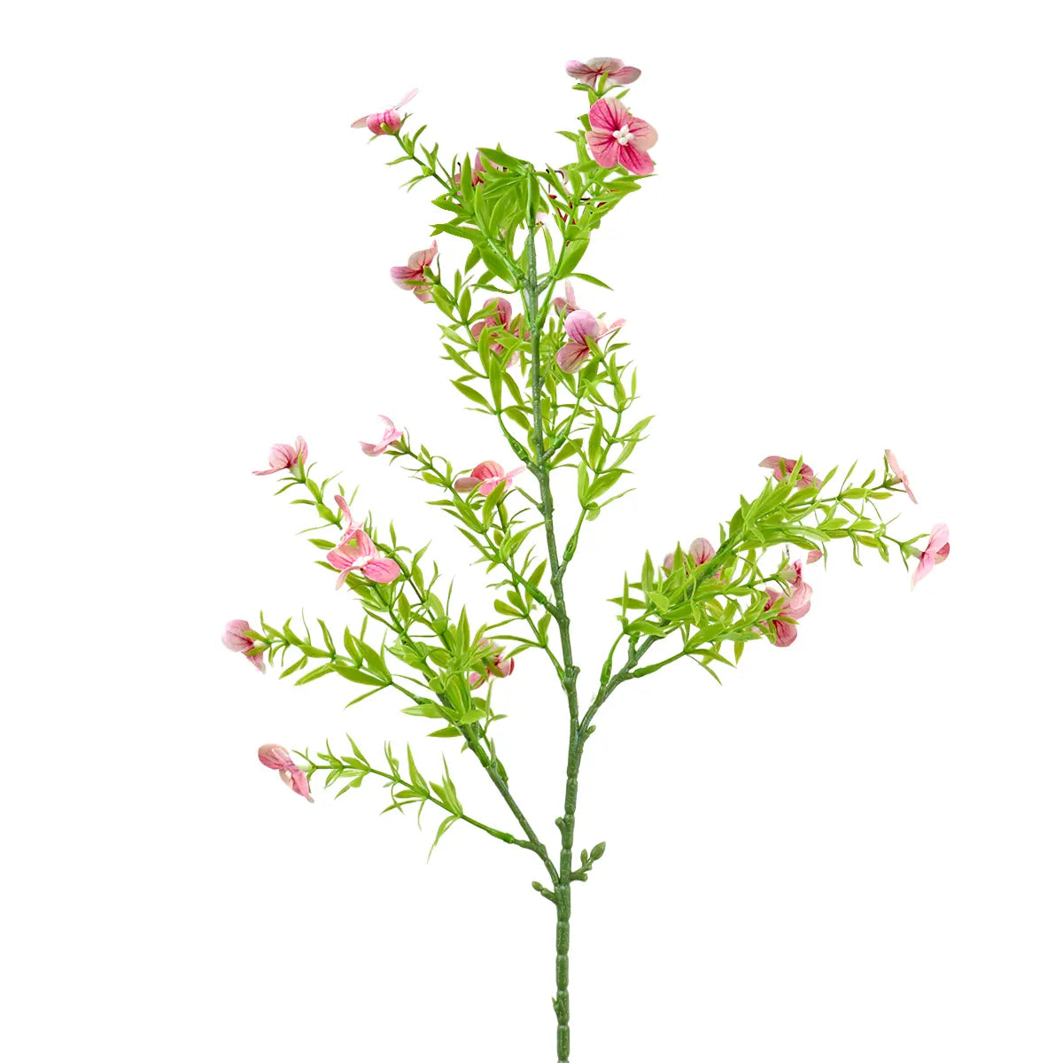 Rama de Follaje Artificial con Flores, Color Rosa