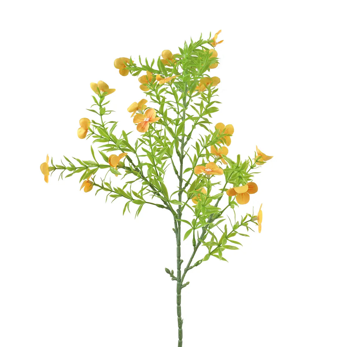 Rama de Follaje Artificial con Flores, Color Amarillo