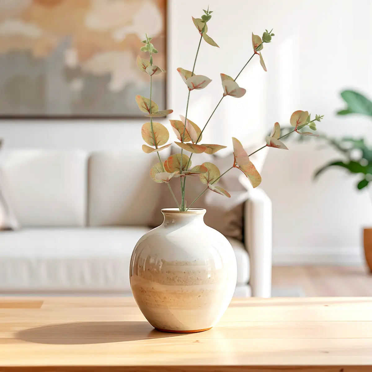 Follaje Artificial, Rama, Color Verde y Café, 4 pzas