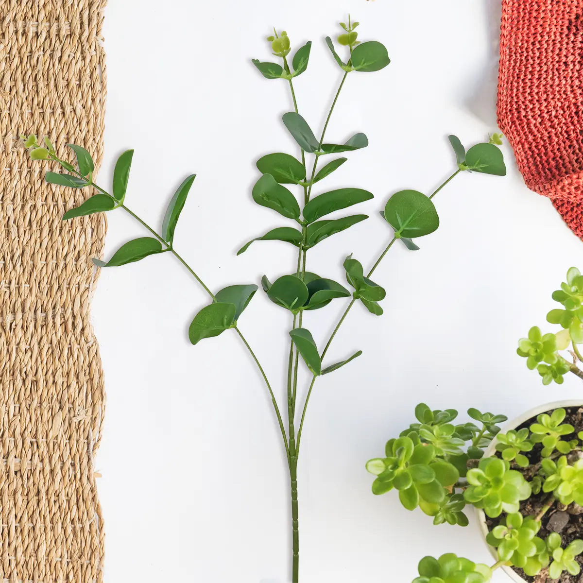 Follaje Artificial, Rama, Color Verde, 4 pzas