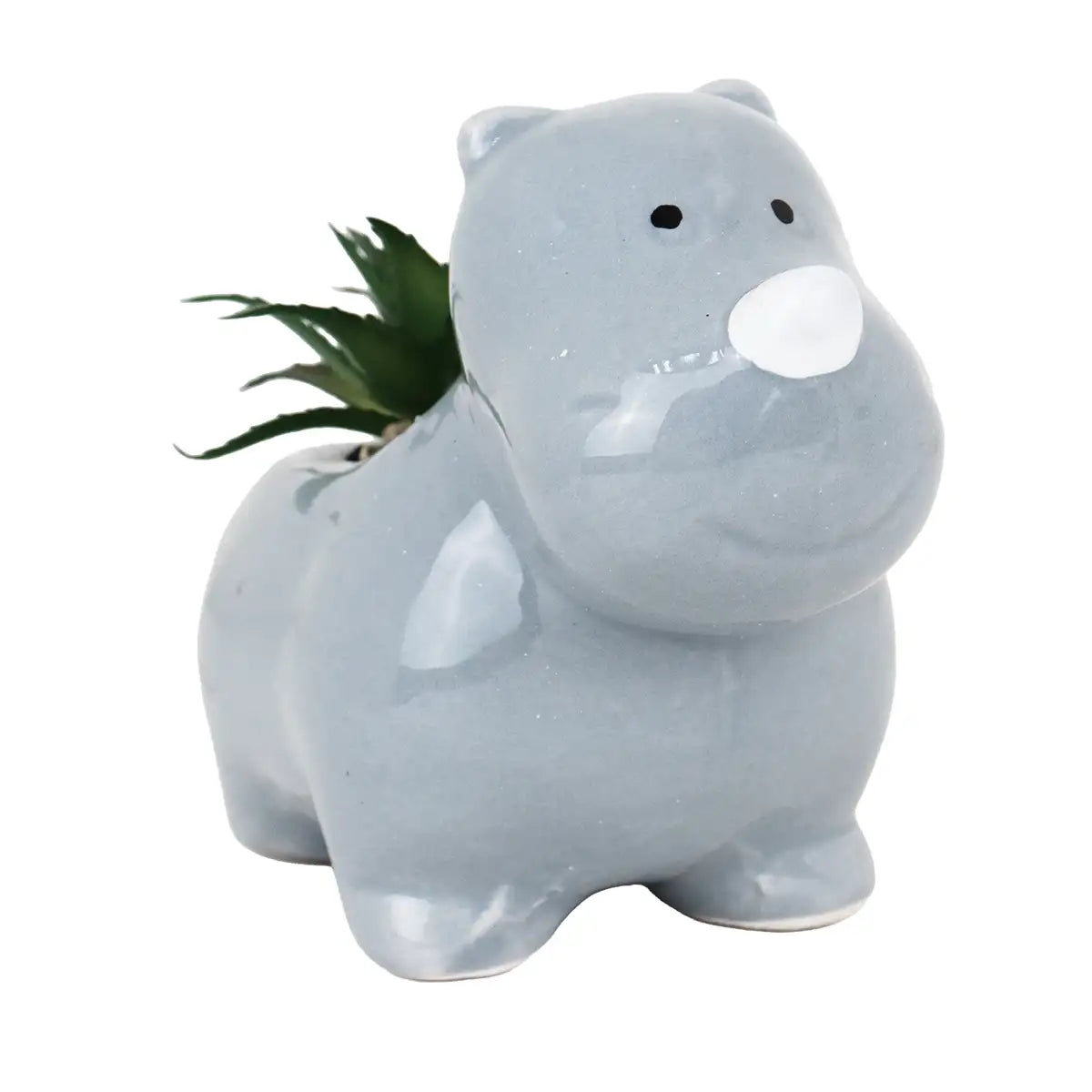 Maceta con Planta Artificial, Diseño Rinoceronte