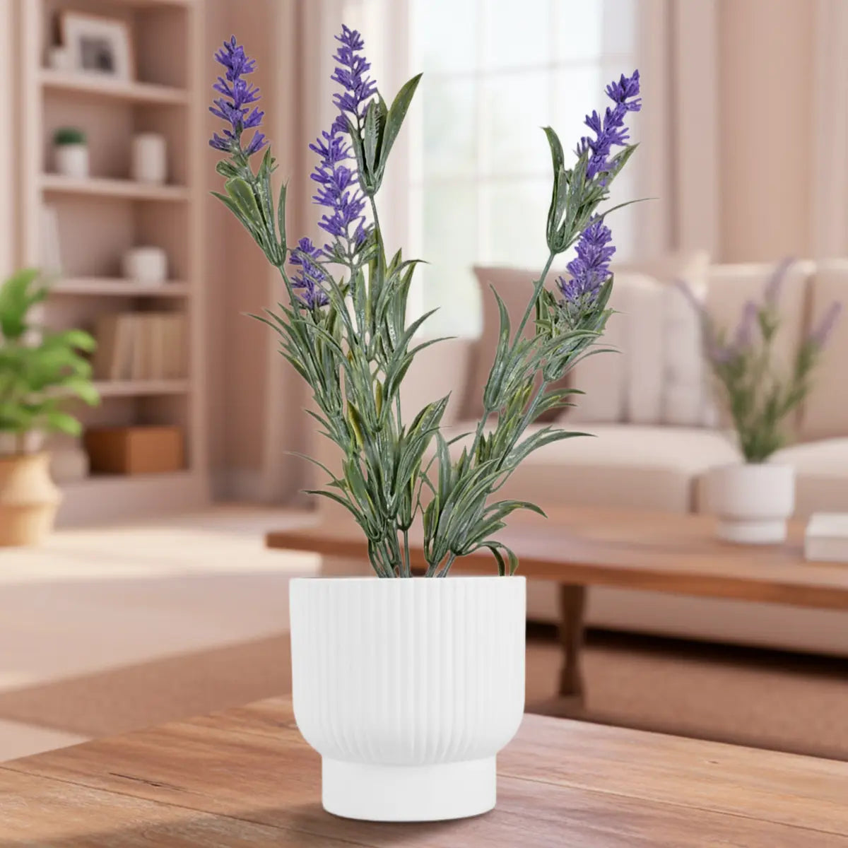 Lavanda Artificial Morada con Maceta