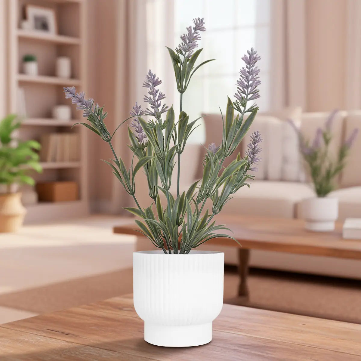 Lavanda Artificial con Maceta