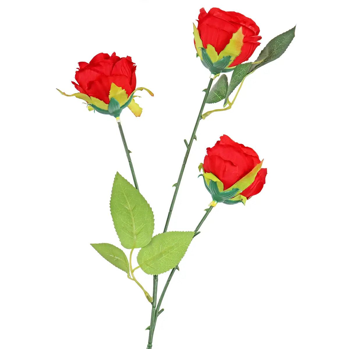 Rosas Artificiales, Color Rojo, 3 pzas