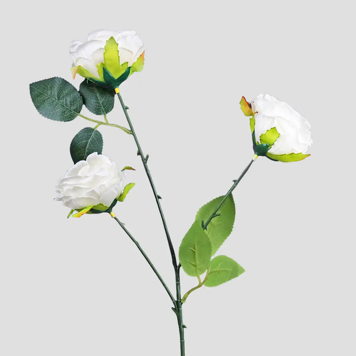 Rosas Artificiales, Color Blanco, 3 pzas