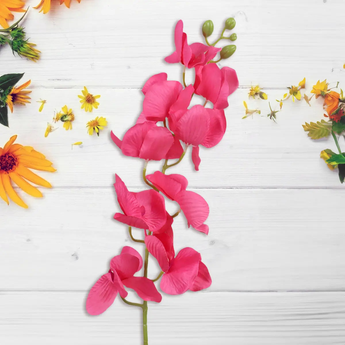 Ramo de Orquídea Artificial, Color Rosa Fuerte