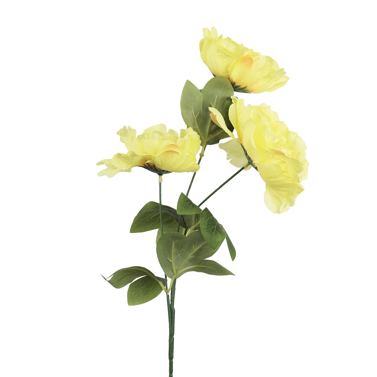 Ramo de Peonias, Color Amarillo, 3 pzas