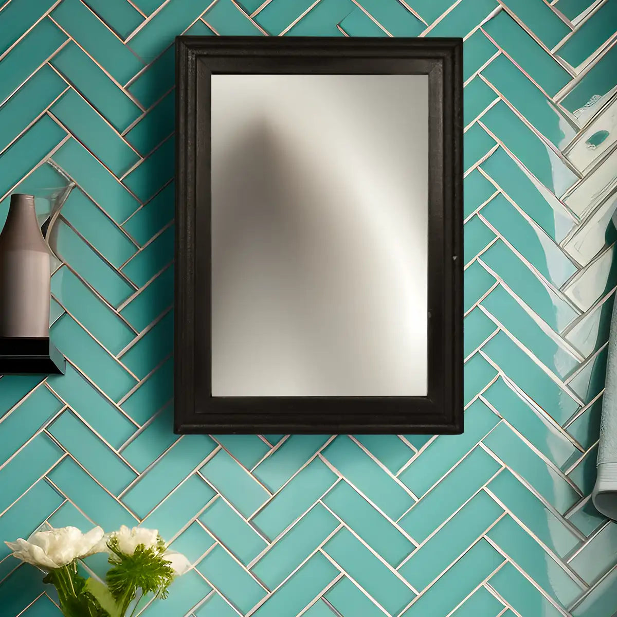 Espejo Pequeño, Marco Negro