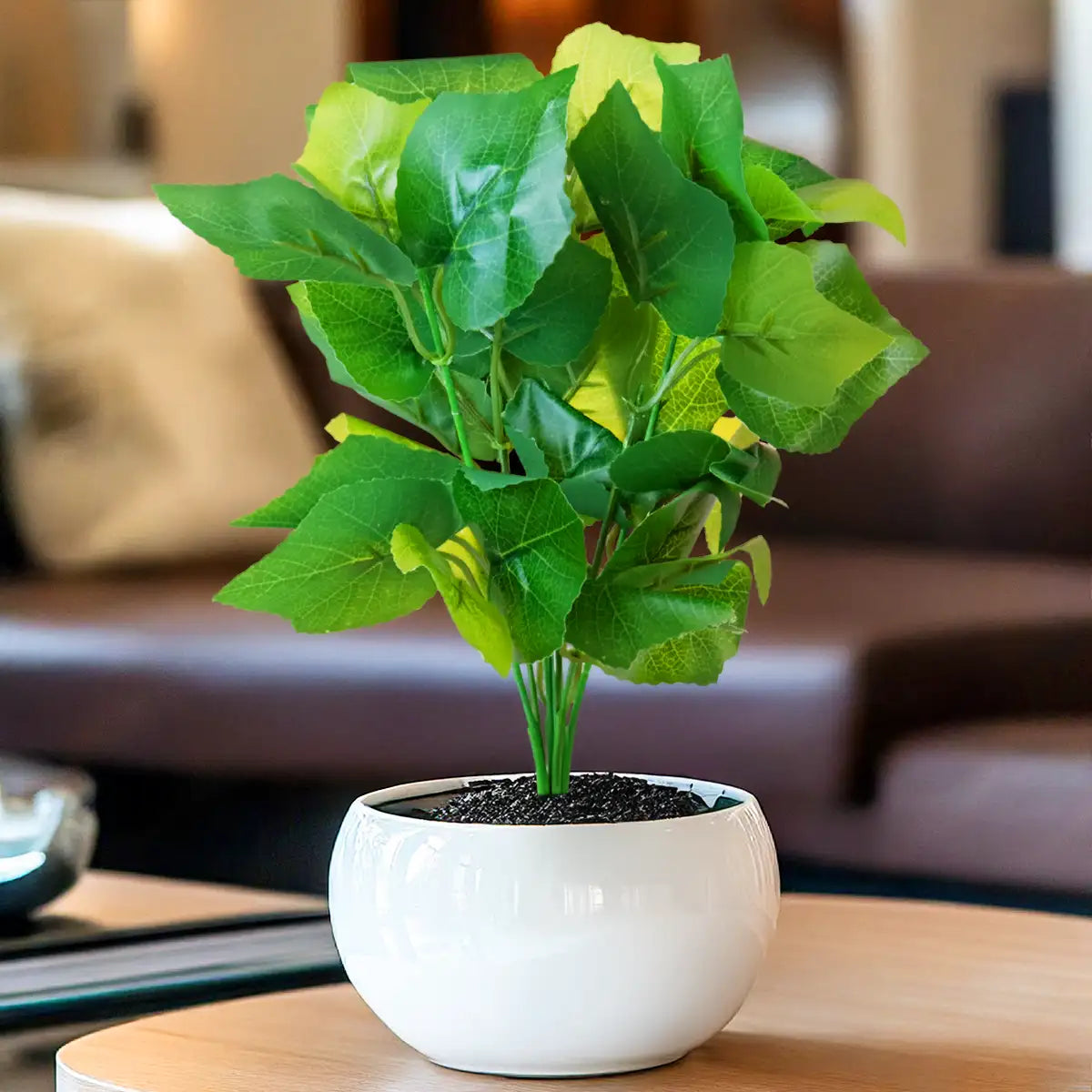 Rama de Planta Artificial, Coleus, Color Verde