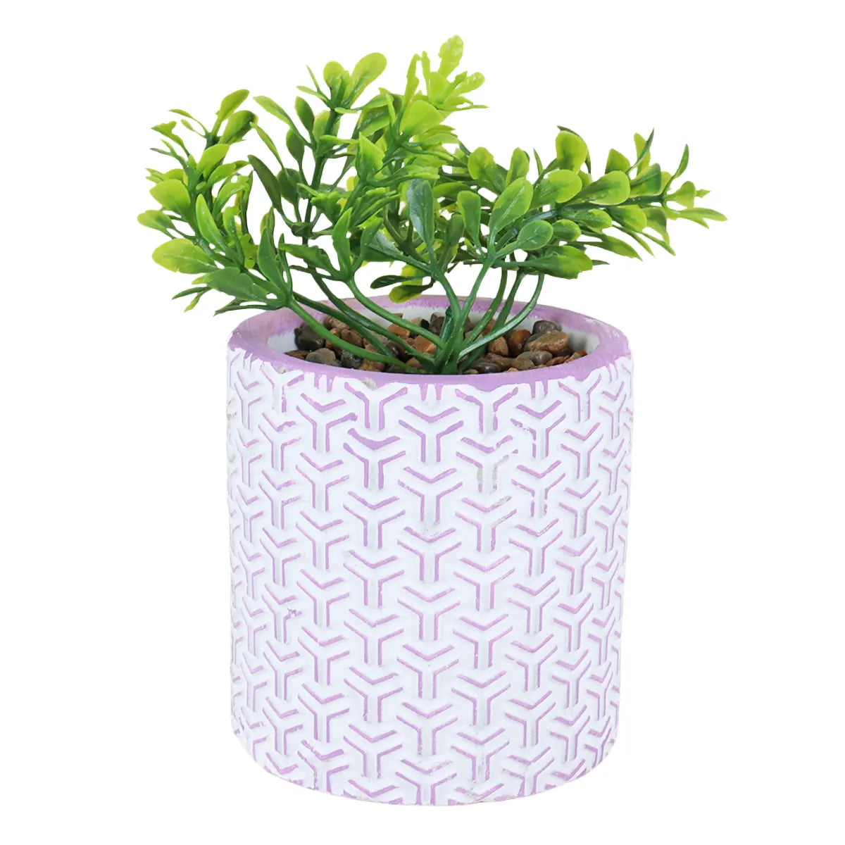 Maceta Cilindro, Diseño Textura, Color Morado