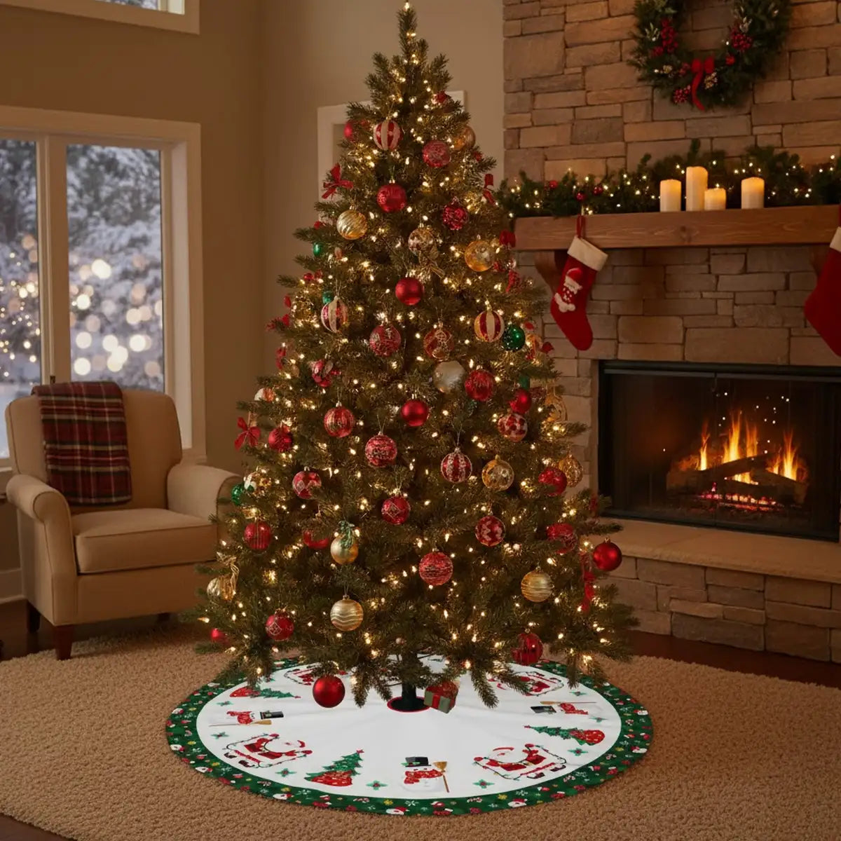 Pie de Árbol Navideño, Diseño Santa