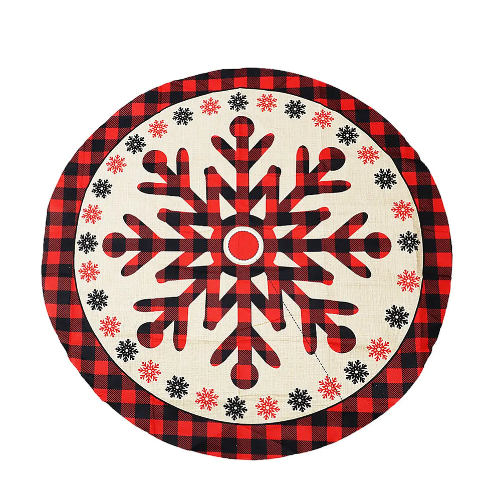 Pie de Árbol Navideño, Diseño Copo de Nieve