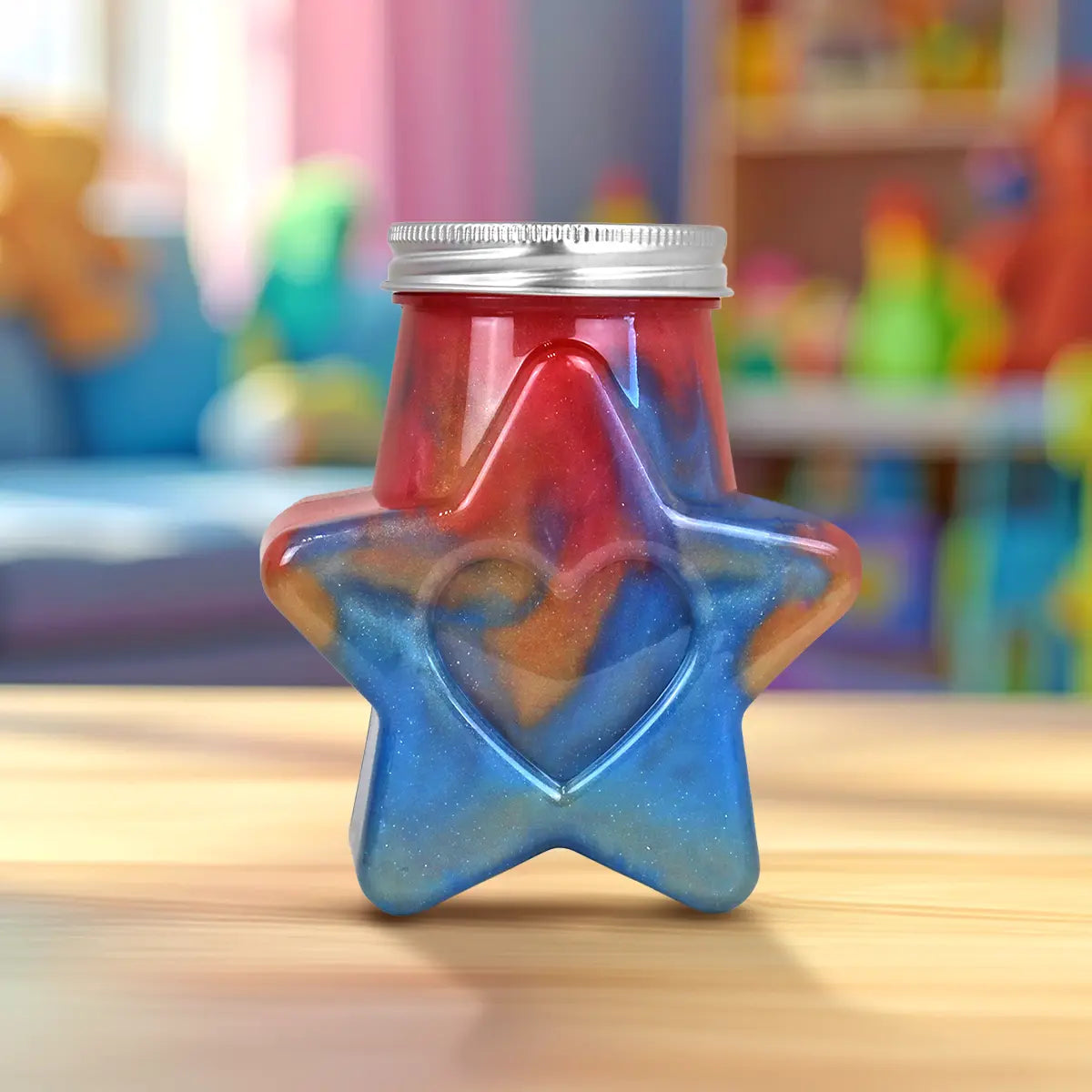 Slime, Estrella, Color Azul y Rojo, 290 gr