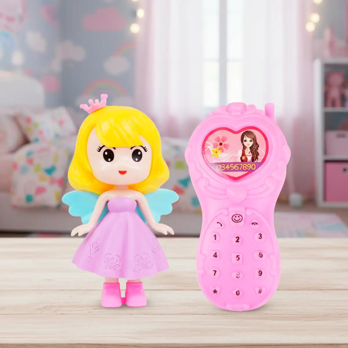 Set de Muñeca Hada con Accesorios, Teléfono