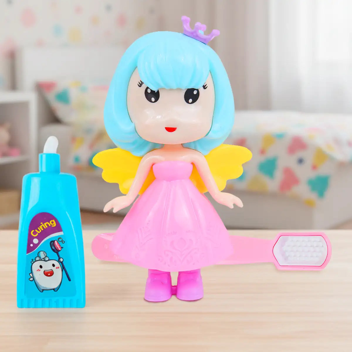 Set de Muñeca Hada con Accesorios, Pasta y Cepillo de Dientes