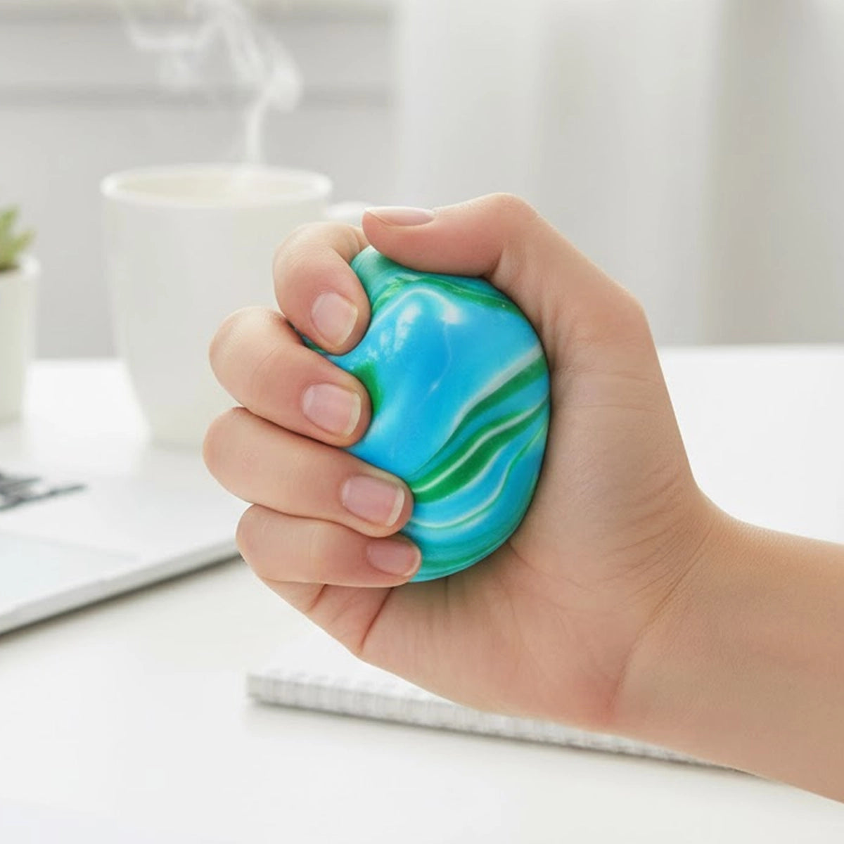 Squishy Antiestrés de Espuma, Esfera, Color Azul