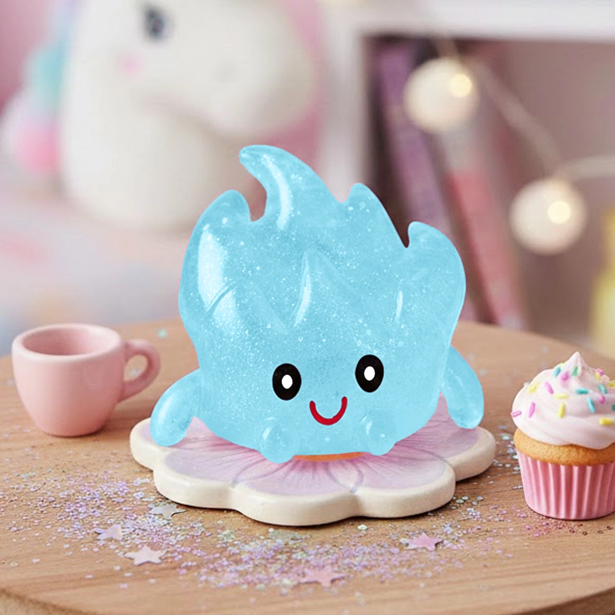 Squishy Antiestrés, Fuego, Color Azul