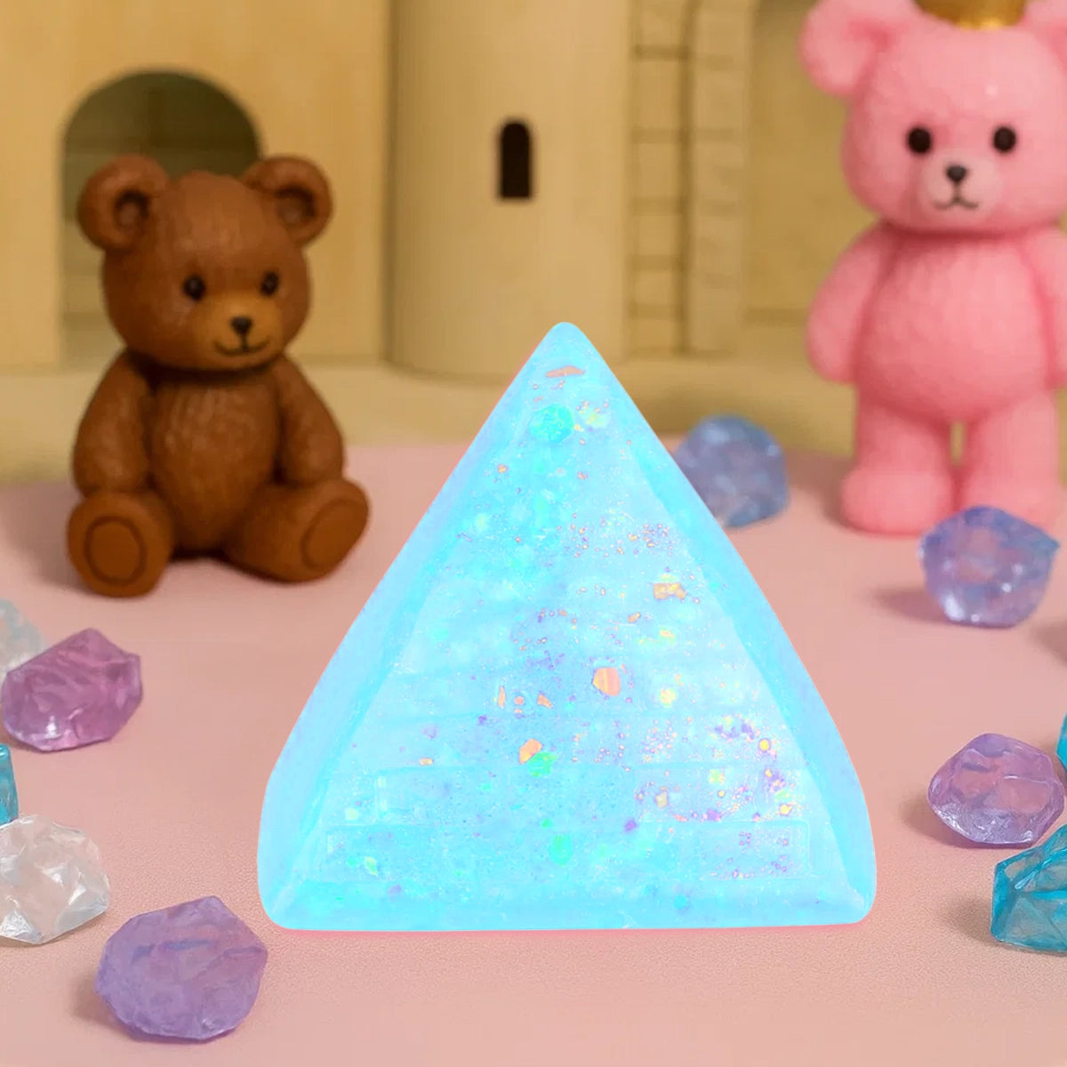 Squishy Antiestrés, Pirámide, Color Azul