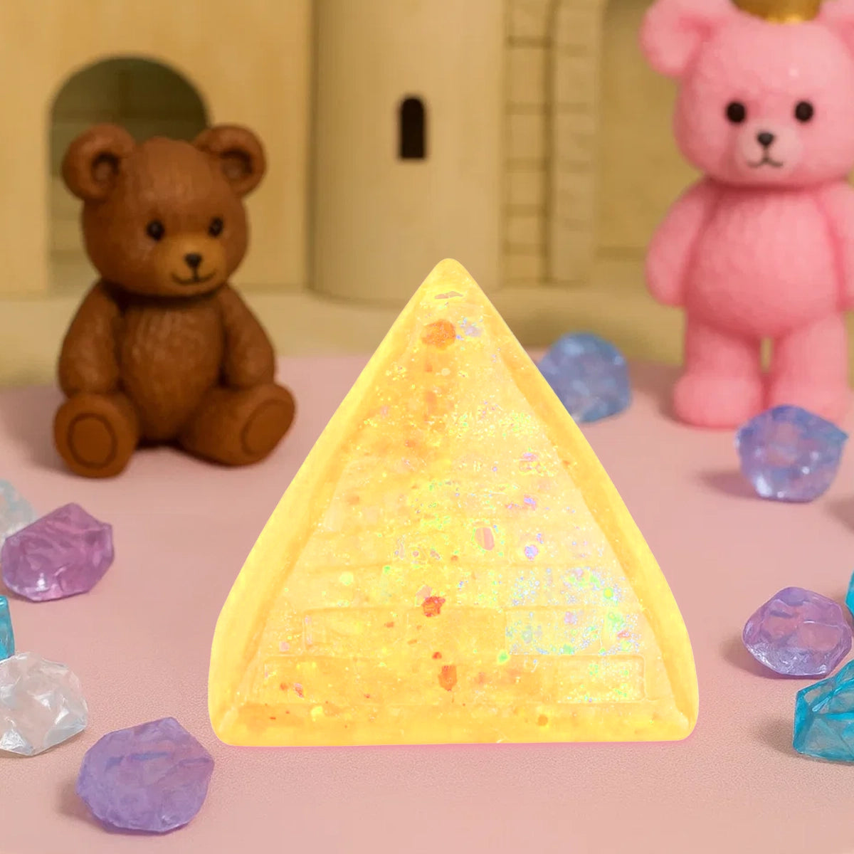 Squishy Antiestrés, Pirámide, Color Naranja