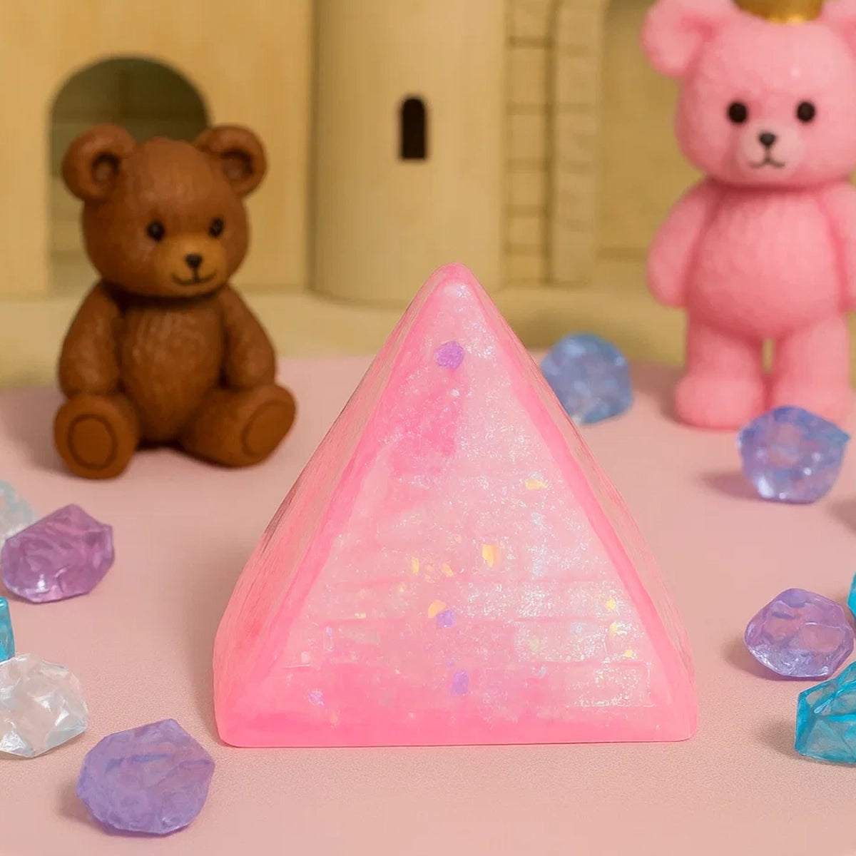 Squishy Antiestrés, Piramide, Color Rosa