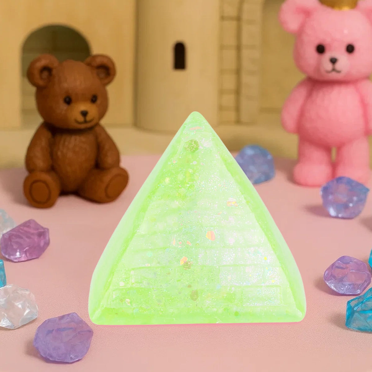 Squishy Antiestrés, Pirámide, Color Verde