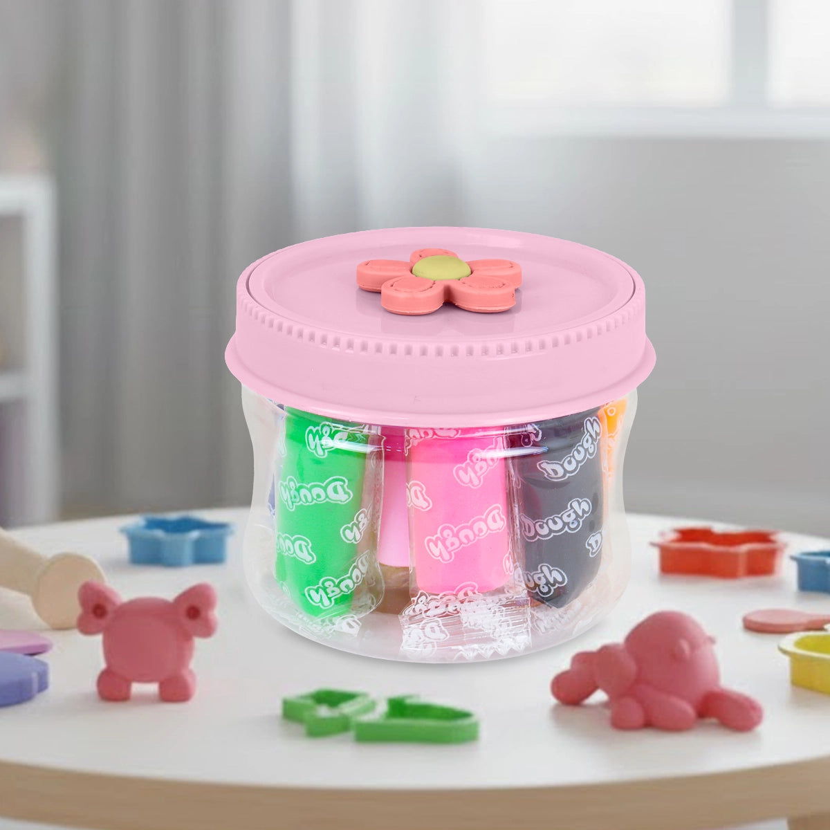 Set de Masas, Tapa Flor, 10 pzas, Color Rosa