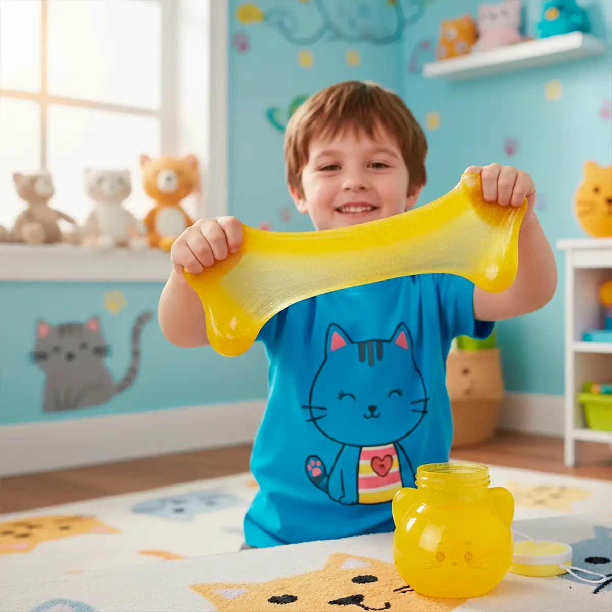 Slime, Gato, Color Amarillo, 320 gr