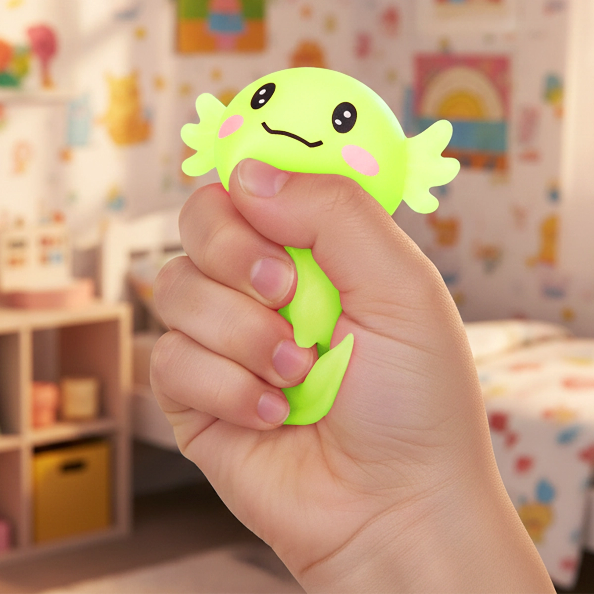 Squishy Antiestrés, Color Verde, Ajolote