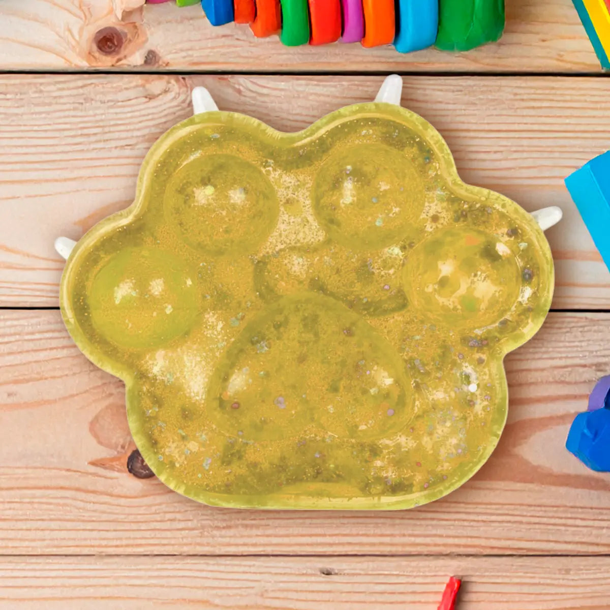 Squishy Antiestrés, Huella, Color Amarillo