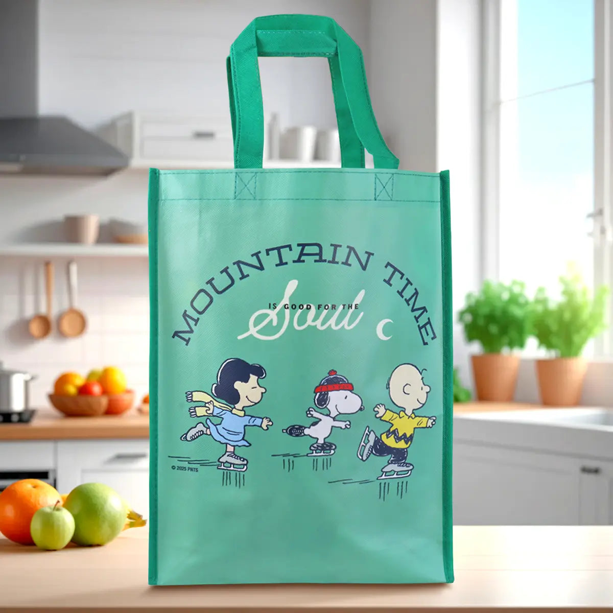 Bolsa Ecológica Navideña, Peanuts, Color Verde