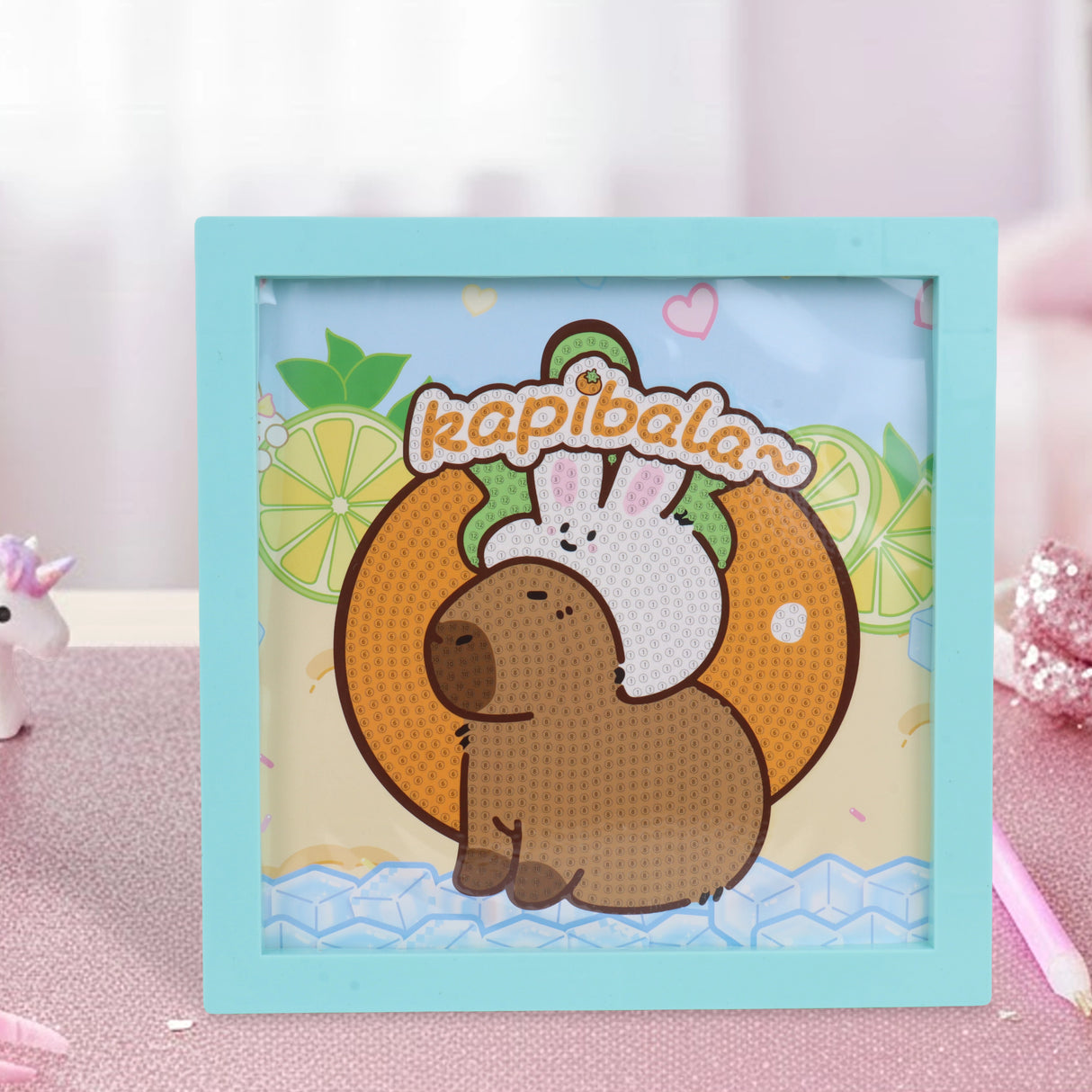 Set Marco con Cuentas DIY, Capibara, Color Azul