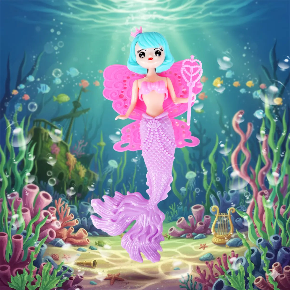 Muñeca Sirena Hada, Color Morado