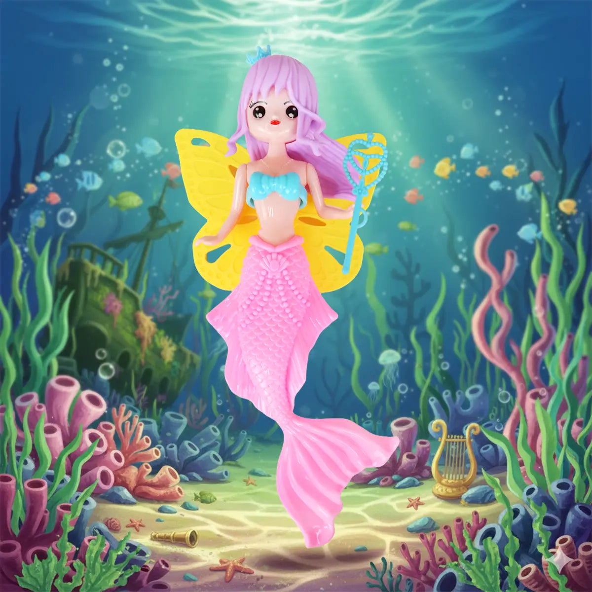 Muñeca Sirena Hada, Color Rosa