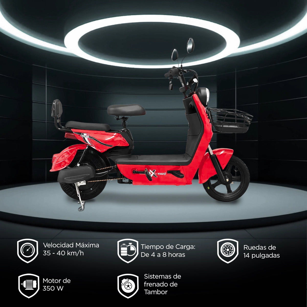 Bicicleta Eléctrica, Tori 800, Color Rojo